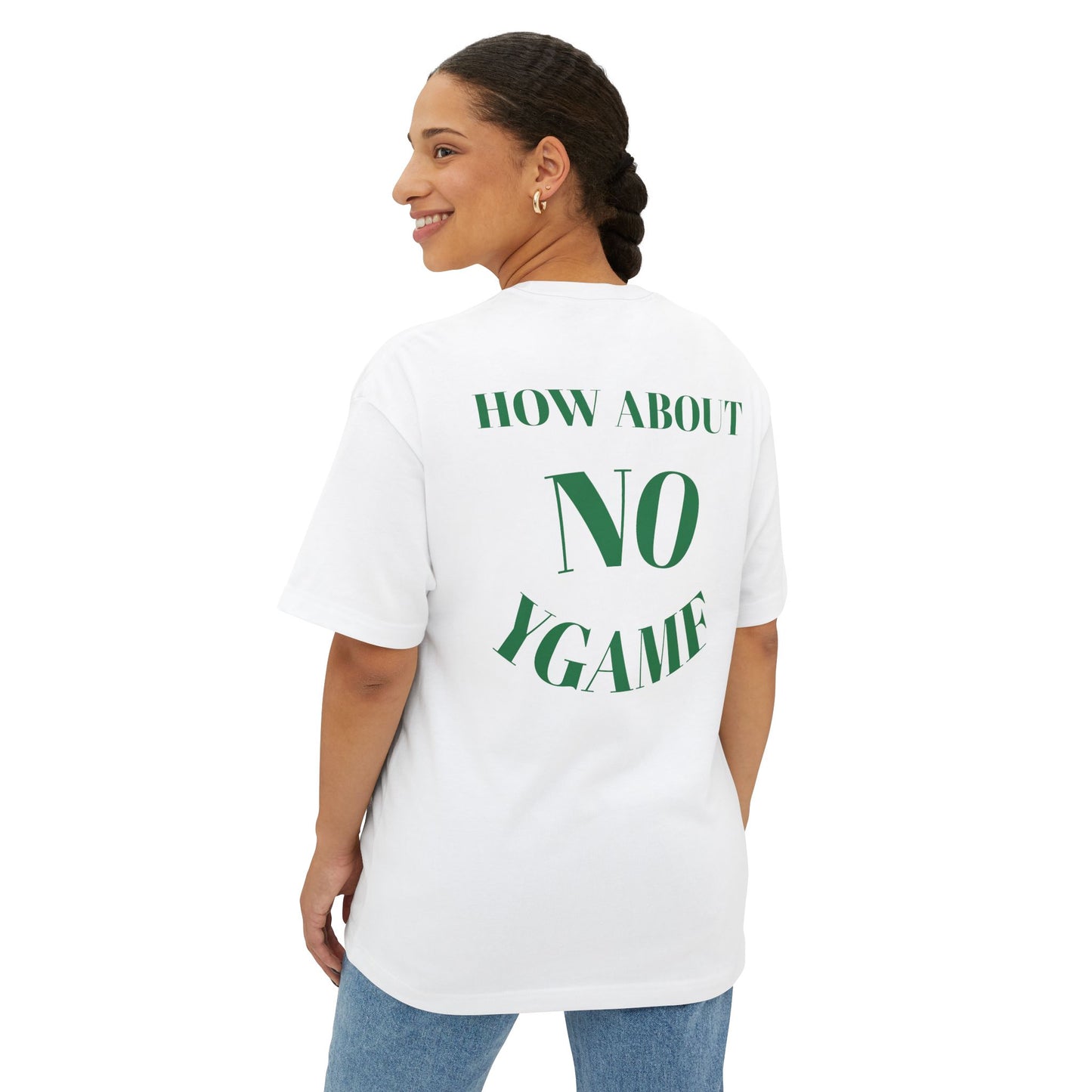 Motivational Oversized Tee - "Give Up? How About No!"