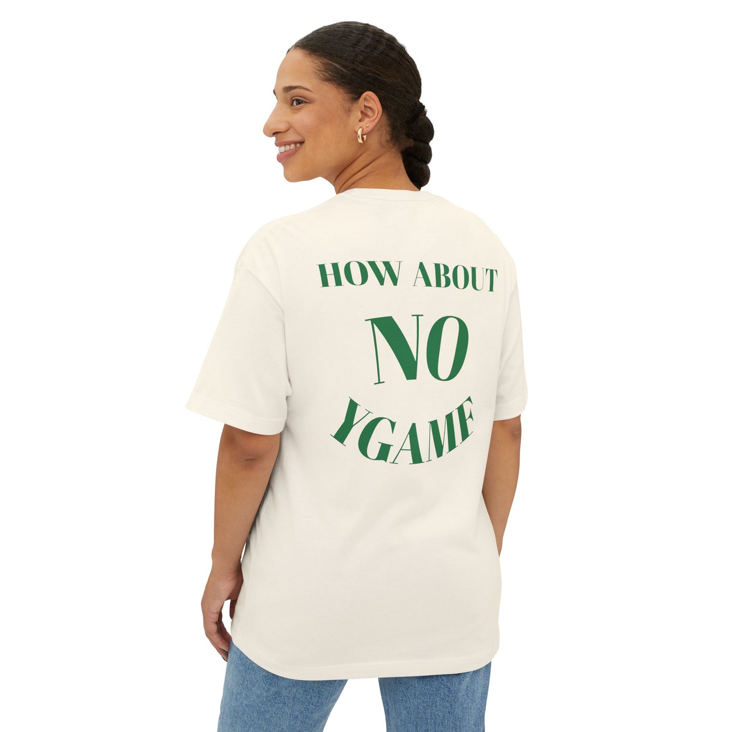 Motivational Oversized Tee - "Give Up? How About No!"